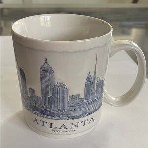 Starbucks Atlanta Coffee Mug Cup White and Blue 2008 - Architecture Series